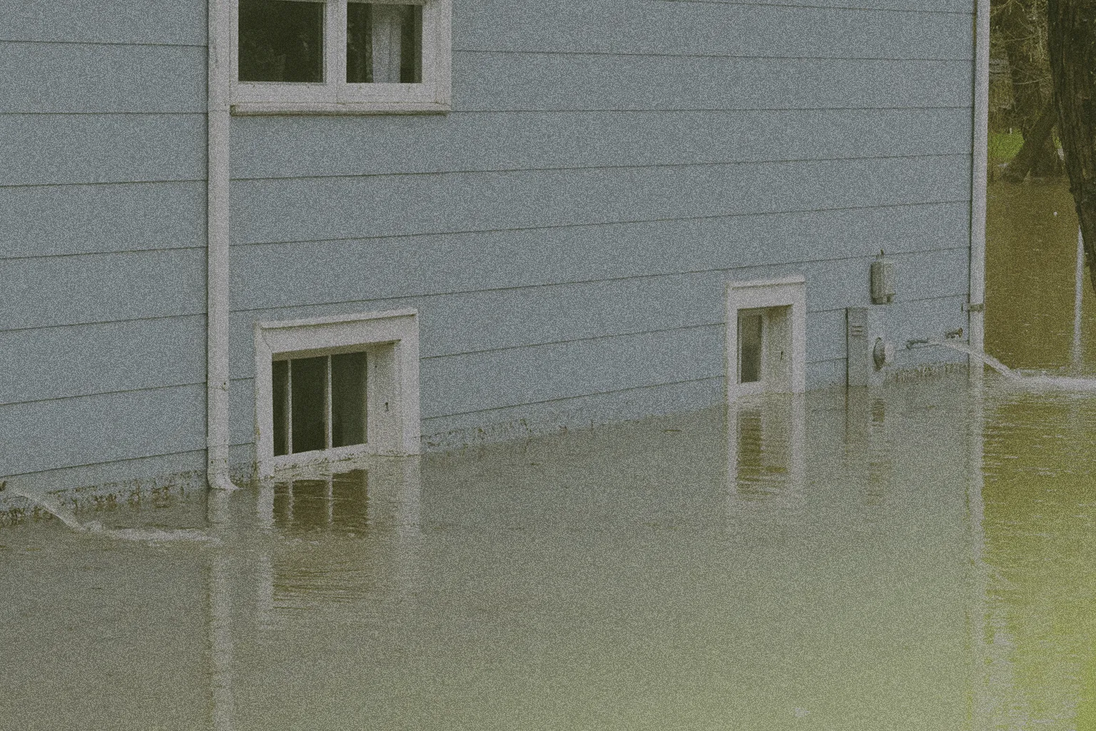rising water outside of a house