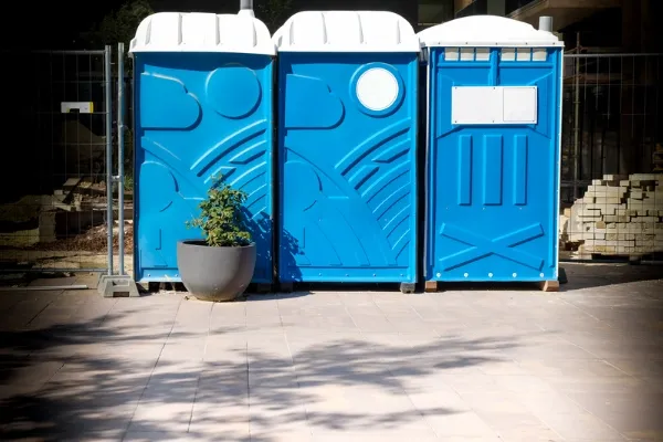 portable toilets and temporary fencing