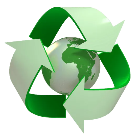 recycling symbol surrounding the earth