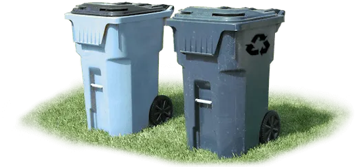 image of two residential trash bins side by side 