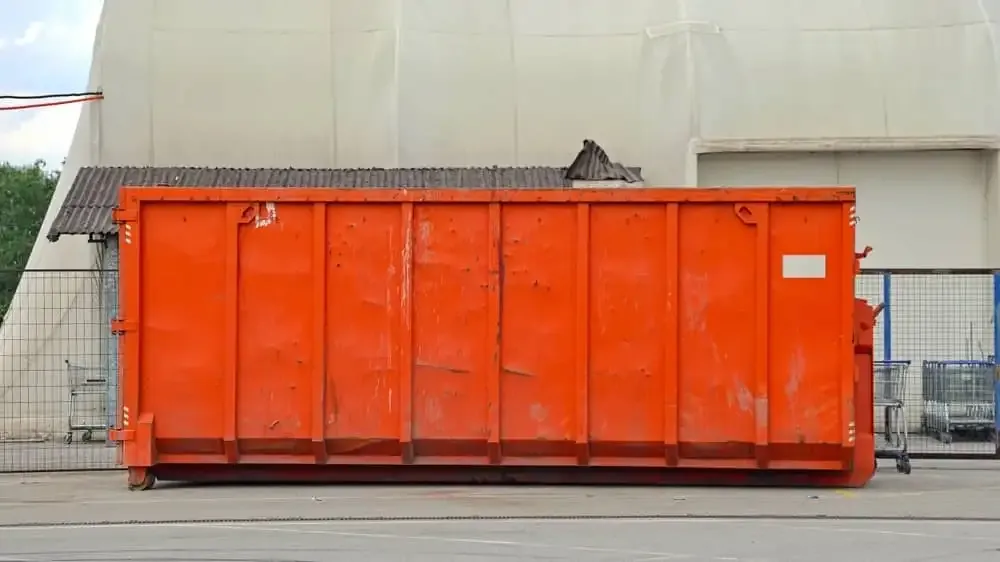 Orange dumpster