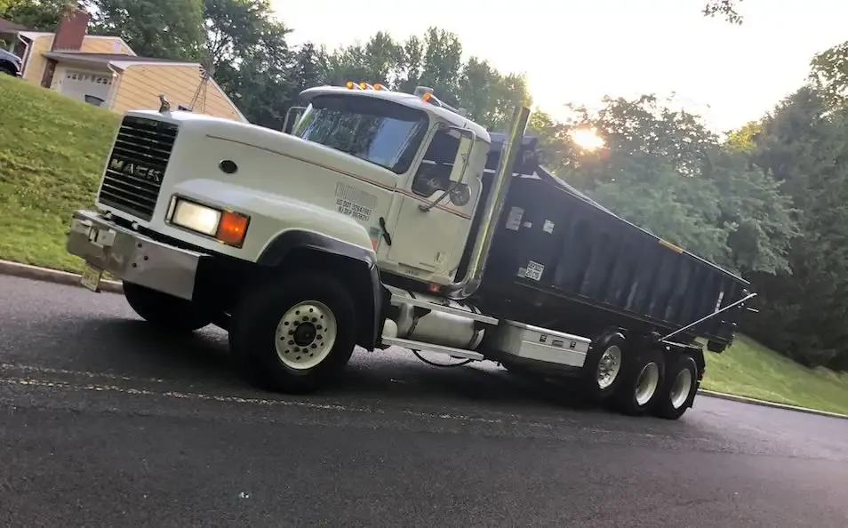 truck on residential road